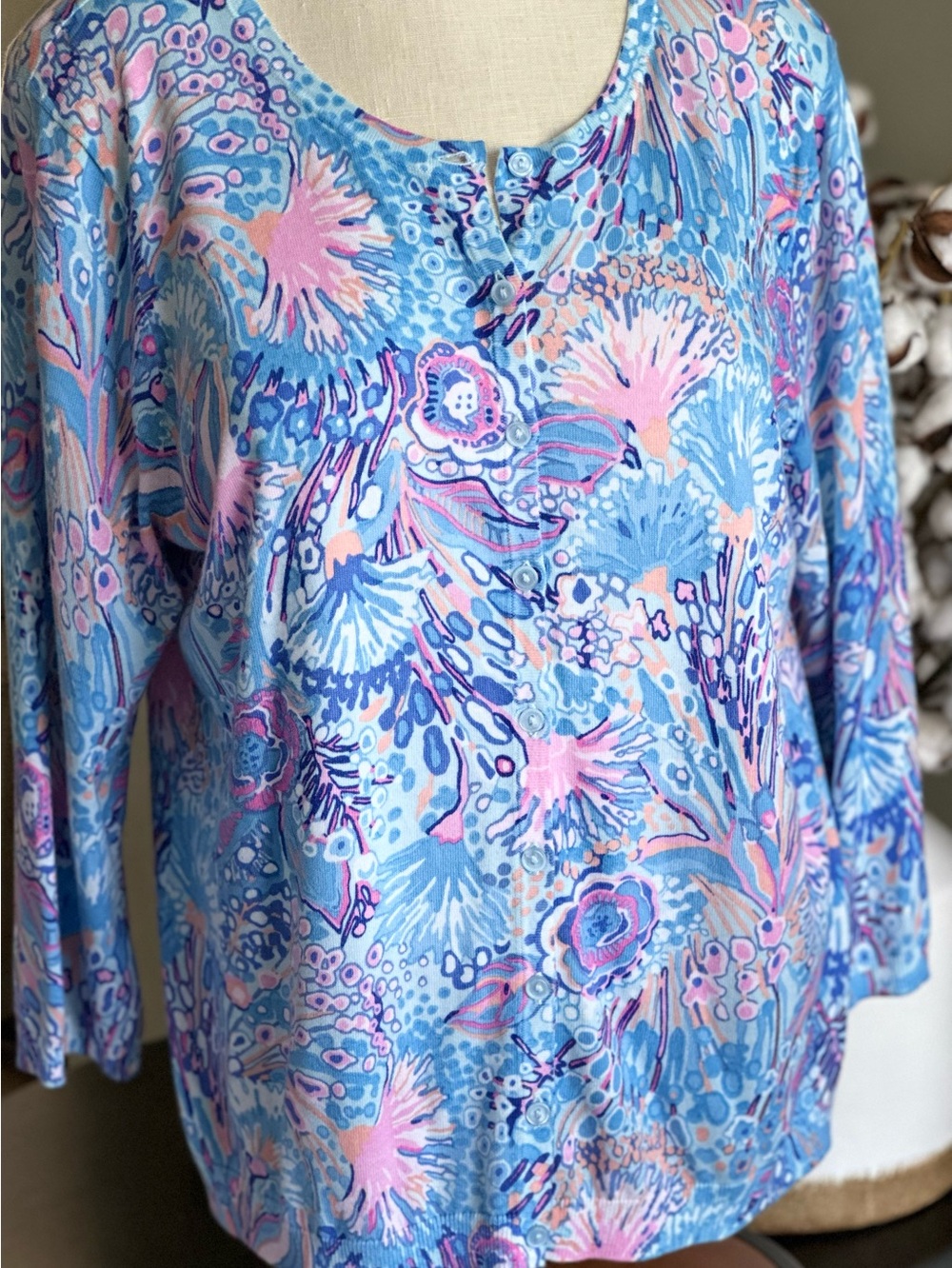 Talbots Multi-Color Floral lightweight cardigan.